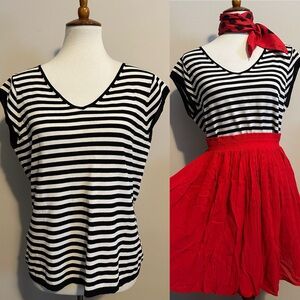 French Striped Short Sleeve Shirt